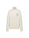 Stand Collar Regular Fit Sweatshirt White - DIOR - BALAAN 2