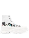 Graffiti Logo Tread Slick Walker Boots White - ALEXANDER MCQUEEN - BALAAN 2