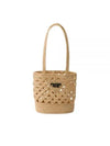 Woven Fabric Crochet Tote Bag Sad Beige - PRADA - BALAAN 2