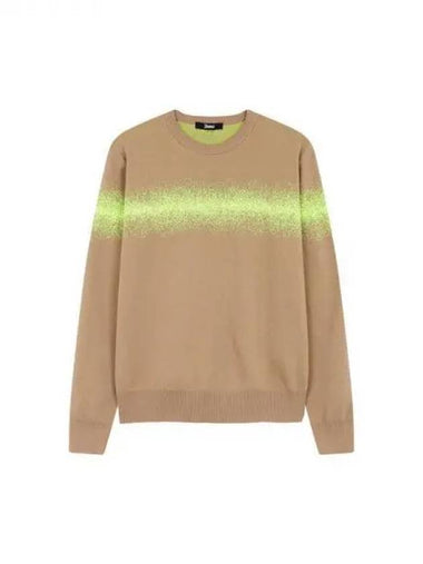 Special Week 5 Double Coupon Men s Jacquard Point Crew Neck Knit Light Brown 271595 - HERNO - BALAAN 1