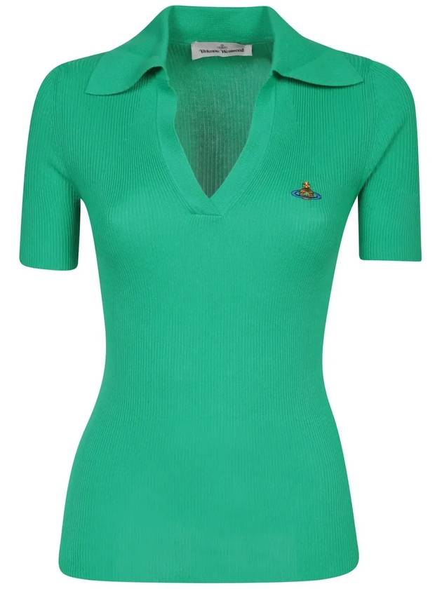 Marina Polo Knit Top Green - VIVIENNE WESTWOOD - BALAAN 2