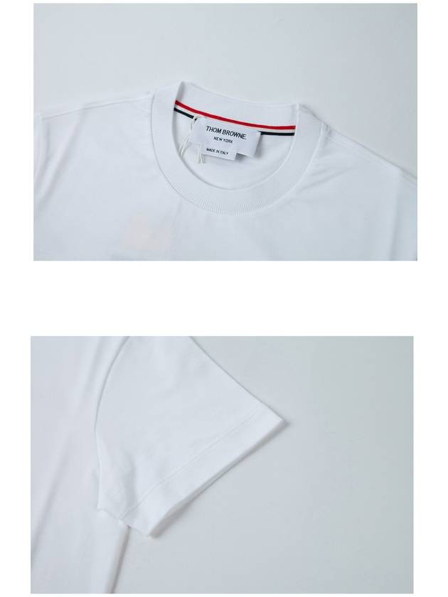 Cotton Twin Hector Embroidery Short Sleeve T-Shirt White - THOM BROWNE - BALAAN 4