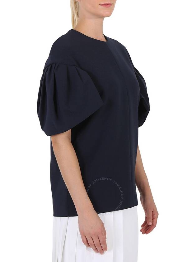 Victoria Beckham Ladies Knit Tops Navy Tuck Sleeve Top, Brand Size 8 (US Size 4) - VICTORIA BECKHAM - BALAAN 3