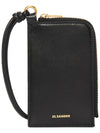 Embossed Logo Leather Card Wallet Black - JIL SANDER - BALAAN 2