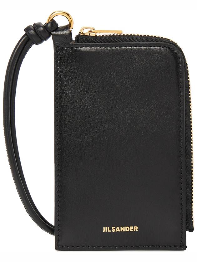 Embossed Logo Leather Card Wallet Black - JIL SANDER - BALAAN 2