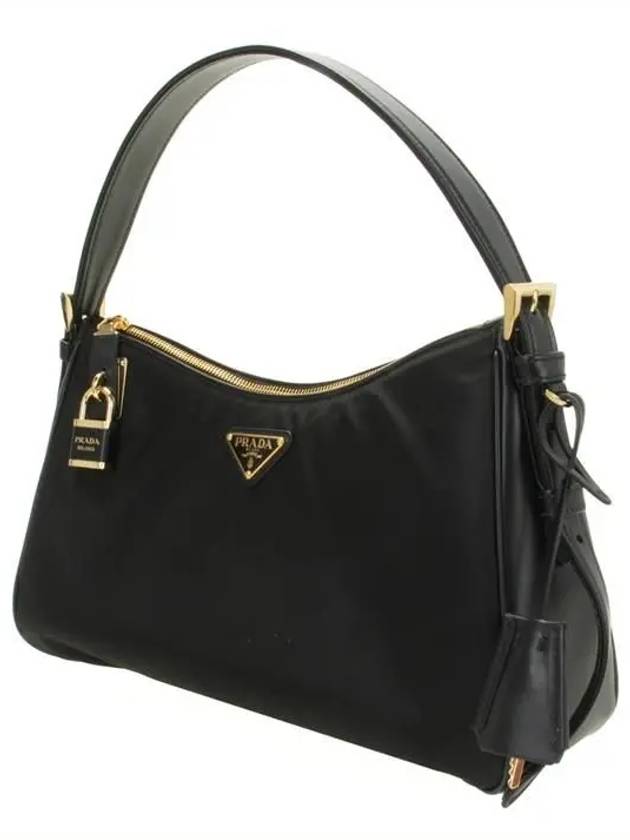 Amiee Large Re-Nylon Leather Shoulder Bag Black - PRADA - BALAAN 3