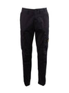 Stretch Cotton Gabardine Garment Dyed Cargo Straight Pants Navy - STONE ISLAND - BALAAN 2