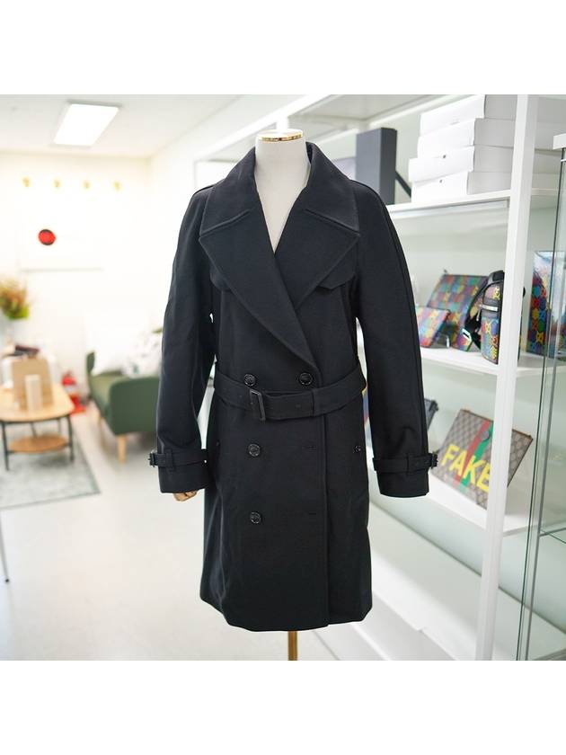 Cranston Wool Cashmere Trench Coat Black - BURBERRY - BALAAN 2