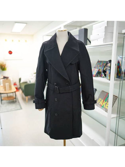 Cranston Wool Cashmere Trench Coat Black - BURBERRY - BALAAN 2