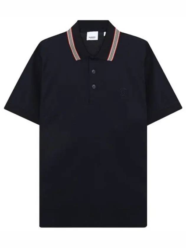 Icon Stripe Collar Cotton Polo Shirt Navy - BURBERRY - BALAAN 2