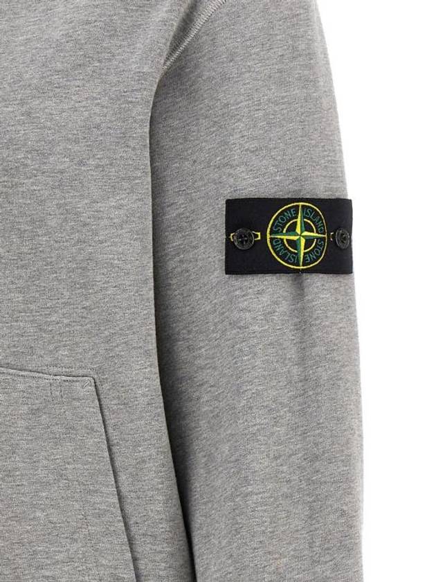 Cotton Fleece Garment Dyed Hoodie Grey - STONE ISLAND - BALAAN 5