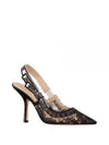 Transparent Mesh Embroidered Motif Slingback Heels Black - DIOR - BALAAN 2