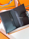 R M S Card Wallet Evergrain Palladium Hardware Noir - HERMES - BALAAN 5