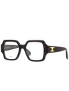 Eyewear Square Acetate Eyeglasses Black - CELINE - BALAAN 2