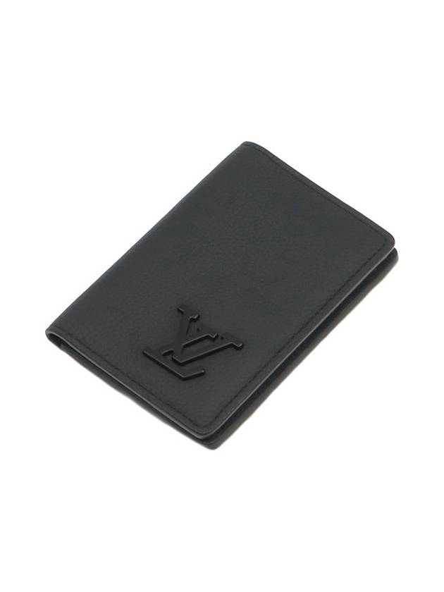 Black Grain Calfskin LV Aerogram Pocket Organizer Card Holder - LOUIS VUITTON - BALAAN 4