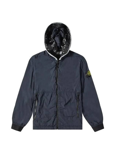 Wappen Patch Skin Touch Nylon Hooded Jacket Navy - STONE ISLAND - BALAAN 1