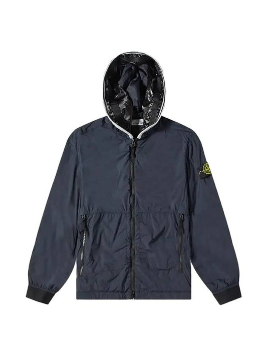 Wappen Patch Skin Touch Nylon Hooded Jacket Navy - STONE ISLAND - BALAAN 1