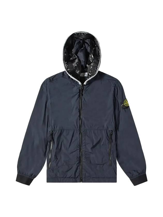 Wappen Patch Skin Touch Nylon Hooded Jacket Navy - STONE ISLAND - BALAAN 1