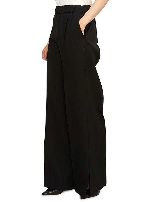 Women's Track Wool Wide Pants Black - JIL SANDER - BALAAN 6