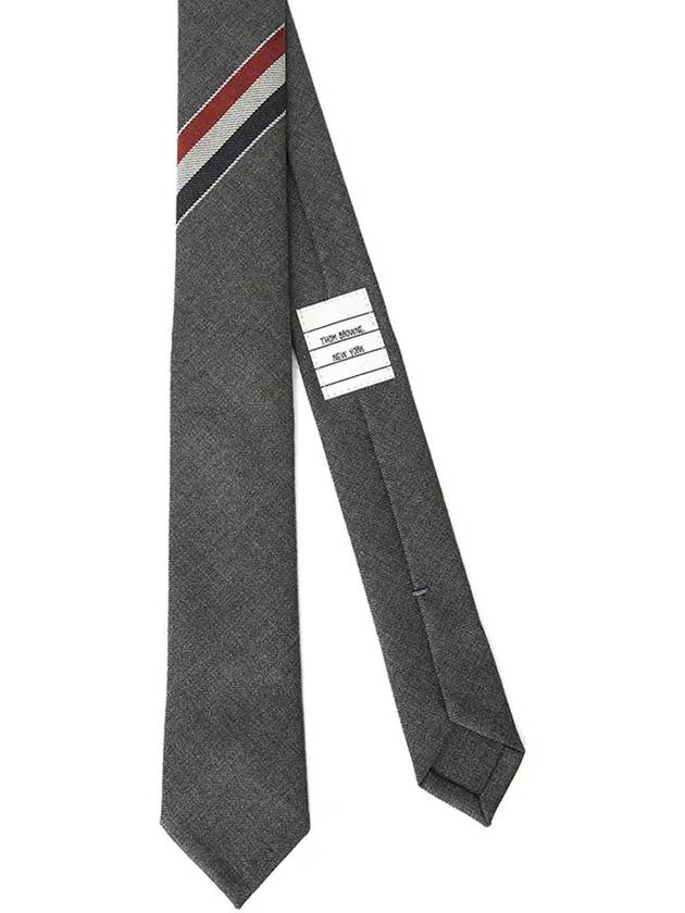 Three-Line Engineer Stripe Wool  Neck Tie Dark Grey - THOM BROWNE - BALAAN 2