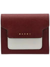 Saffiano Two-Tone Half Wallet Red - MARNI - BALAAN 2