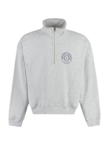 Monaco Quarter Zipper Sweatshirt Heather Grey - SPORTY & RICH - BALAAN 1