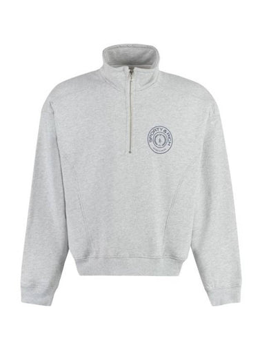 Monaco Quarter Zipper Sweatshirt Heather Grey - SPORTY & RICH - BALAAN 1