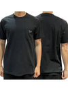 Navy Fox Patch Classic Pocket Short Sleeve T-Shirt Black - MAISON KITSUNE - BALAAN.