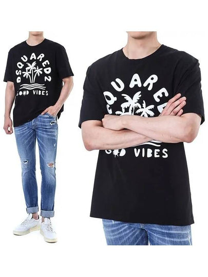 Logo Print Short Sleeve T-Shirt Black - DSQUARED2 - BALAAN 2