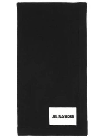 Logo Patch Cashmere Scarf Black - JIL SANDER - BALAAN 1