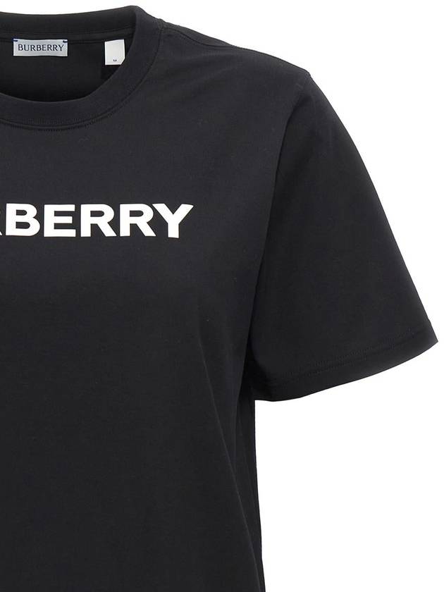 Logo Print Crew Neck Cotton Short Sleeve T-Shirt Black - BURBERRY - BALAAN 4