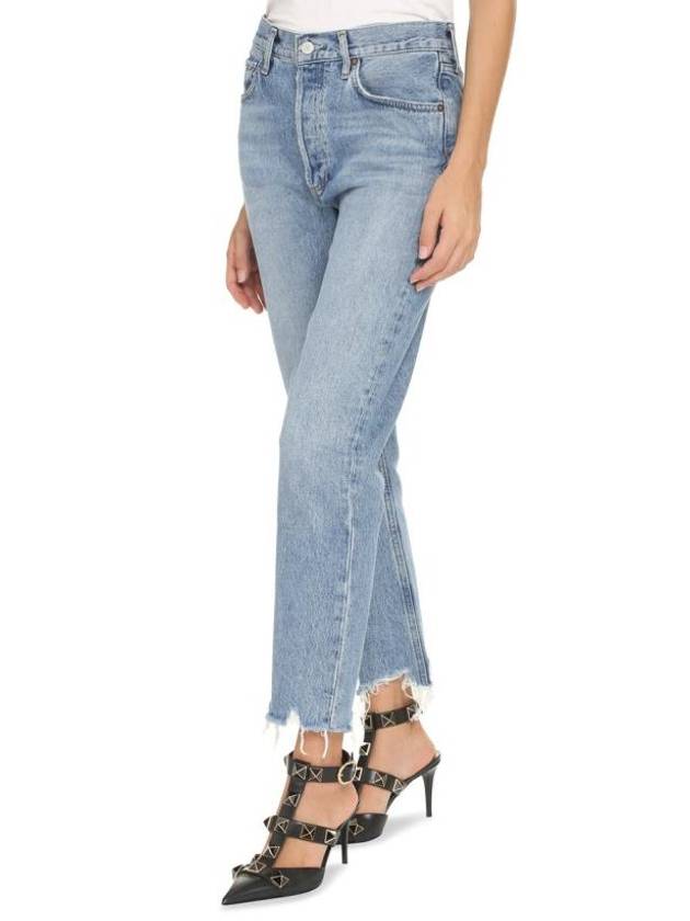 Riley Crop Denim Straight Jeans Blue - AGOLDE - BALAAN 4