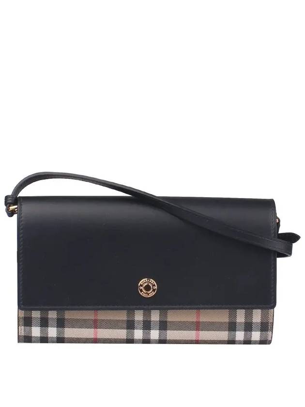 Detachable Strap Checked Leather Wallet Cross Bag Black - BURBERRY - BALAAN 2