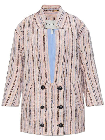 Munthe Pinstripe Blazer, Women's, Pink - MUNTHE - BALAAN 1