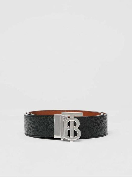 Reversible Monogram Leather Belt Black - BURBERRY - BALAAN 2