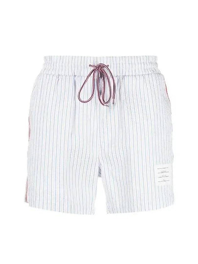 RWB Trimmed Striped Swim Shorts Light Blue - THOM BROWNE - BALAAN 2