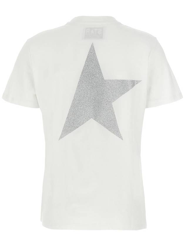 Glitter Star Logo Short Sleeve T-Shirt Silver White - GOLDEN GOOSE - BALAAN 3