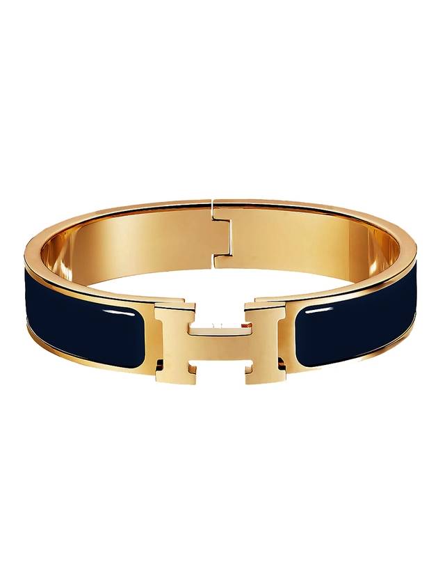 Clic H Bracelet Gold Noir - HERMES - BALAAN 1