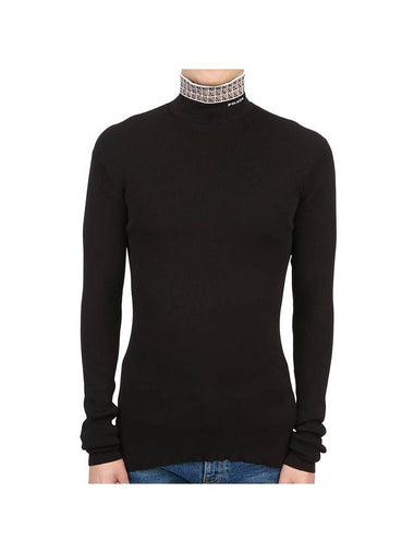 Logo Slim Fit Turtleneck Black - PRADA - BALAAN 1