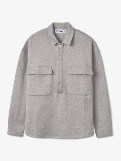 Overfit Polo Pocket Long Sleeve Shirt Grey Melange - SUNNEI - BALAAN 2