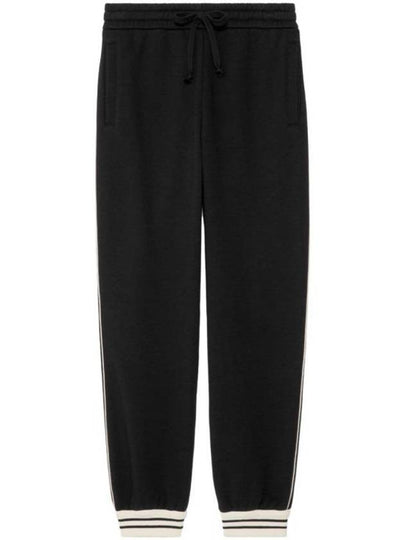 Cotton Jersey Track Pants Black - GUCCI - BALAAN 2