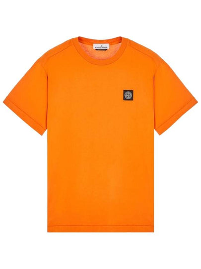 Logo Patch Short Sleeves T-Shirt Orange - STONE ISLAND - BALAAN 2