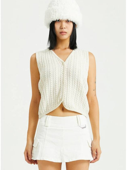 Twist Wool Vest Ivory - RAWMANTICS - BALAAN 2