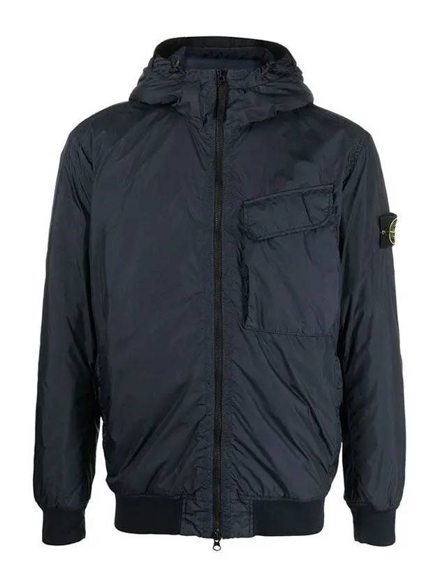 Wappen Patch Nylon Crinklips Hoodie Jacket Navy Blue - STONE ISLAND - BALAAN.