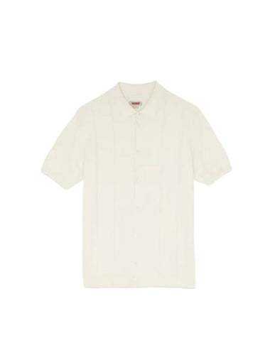 23 Horatio Knit Short Sleeve Polo Shirt White - BARACUTA - BALAAN 1