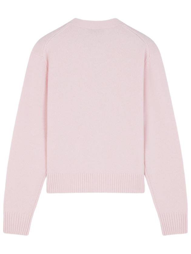 Embroidery Bold Fox Head Cardigan Light Pink - MAISON KITSUNE - BALAAN 3