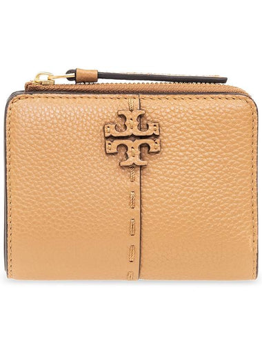 Tory Burch Leather Wallet With Logo, Women's, Brown - TORY BURCH - BALAAN 1