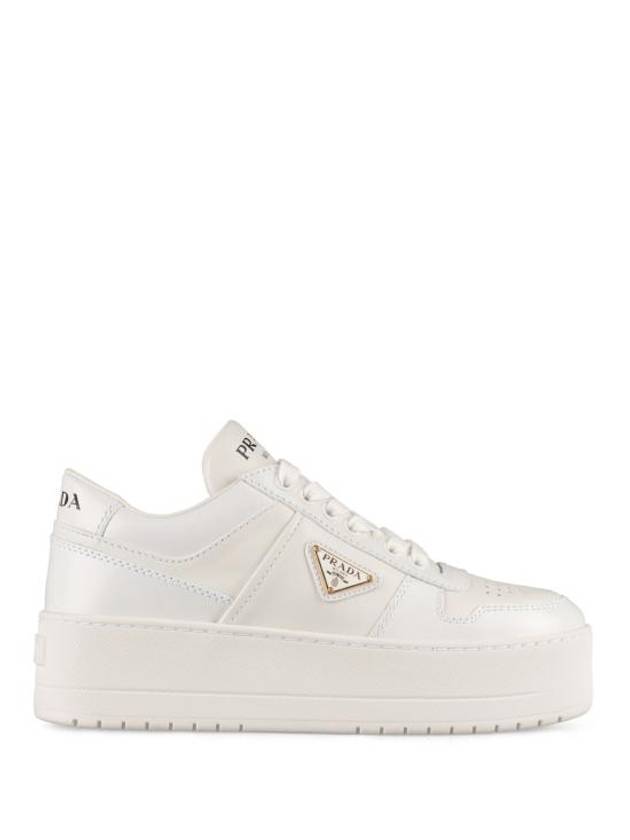 Downtown Bold Leather Sneakers White - PRADA - BALAAN 1