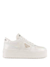 Downtown Bold Leather Low Top Sneakers White - PRADA - BALAAN 1