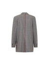 Women's Windowpane Flannel Side Split Sport Single Jacket Medium Grey - THOM BROWNE - BALAAN 3